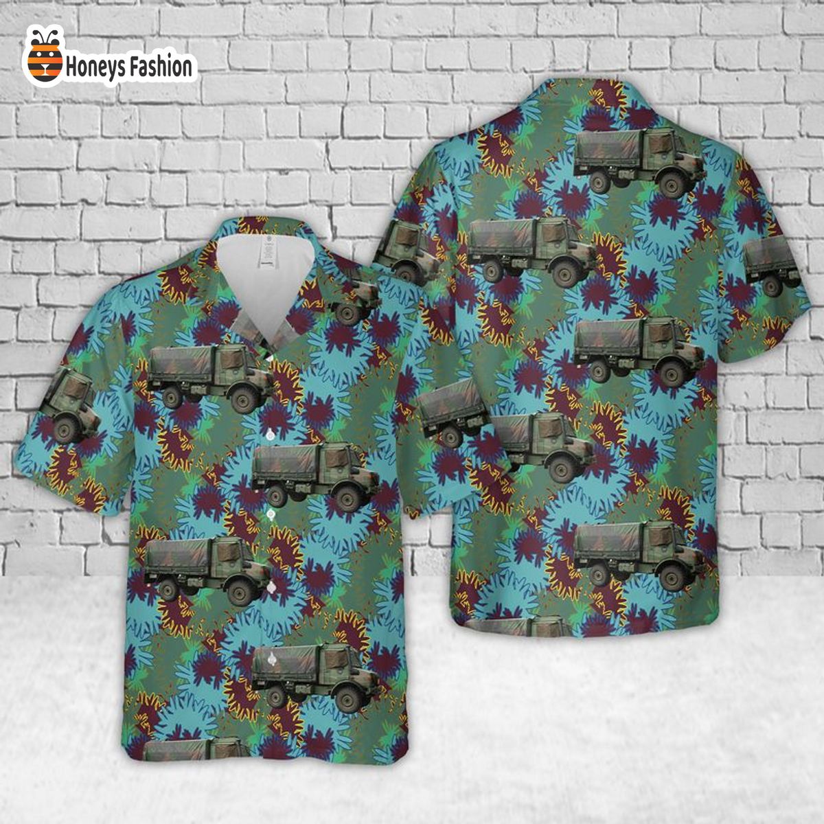 German Armed Forces Unimog U 1300 Hawaiian Shirt