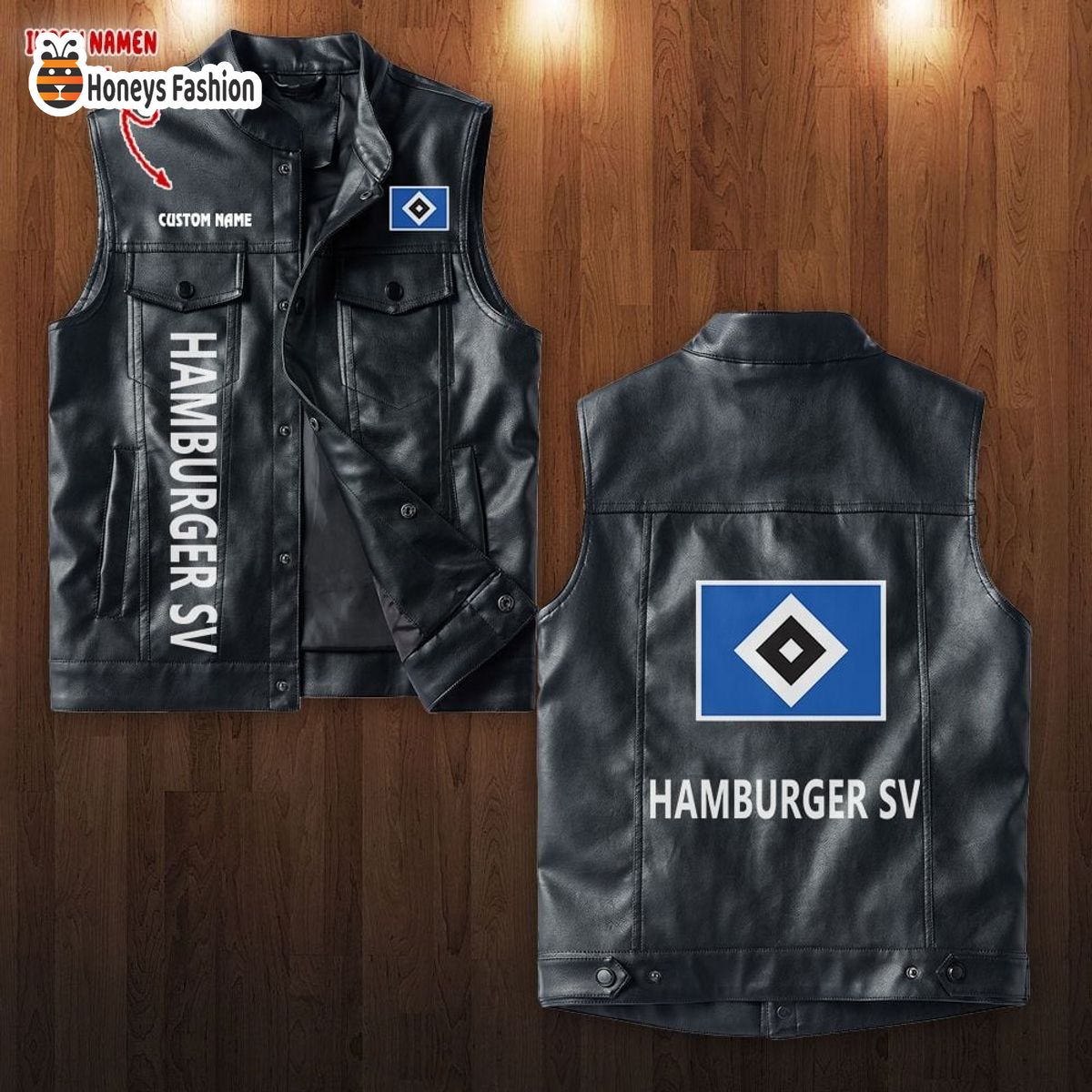 Hamburger SV Ärmellose Lederjacke