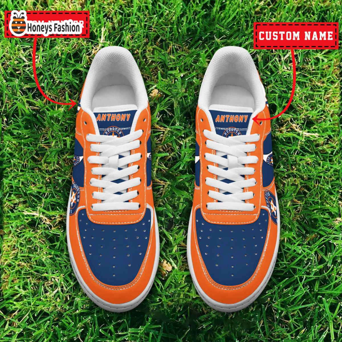 Houston Astros MLB Custom Name And Number Air Force 1 Sneaker