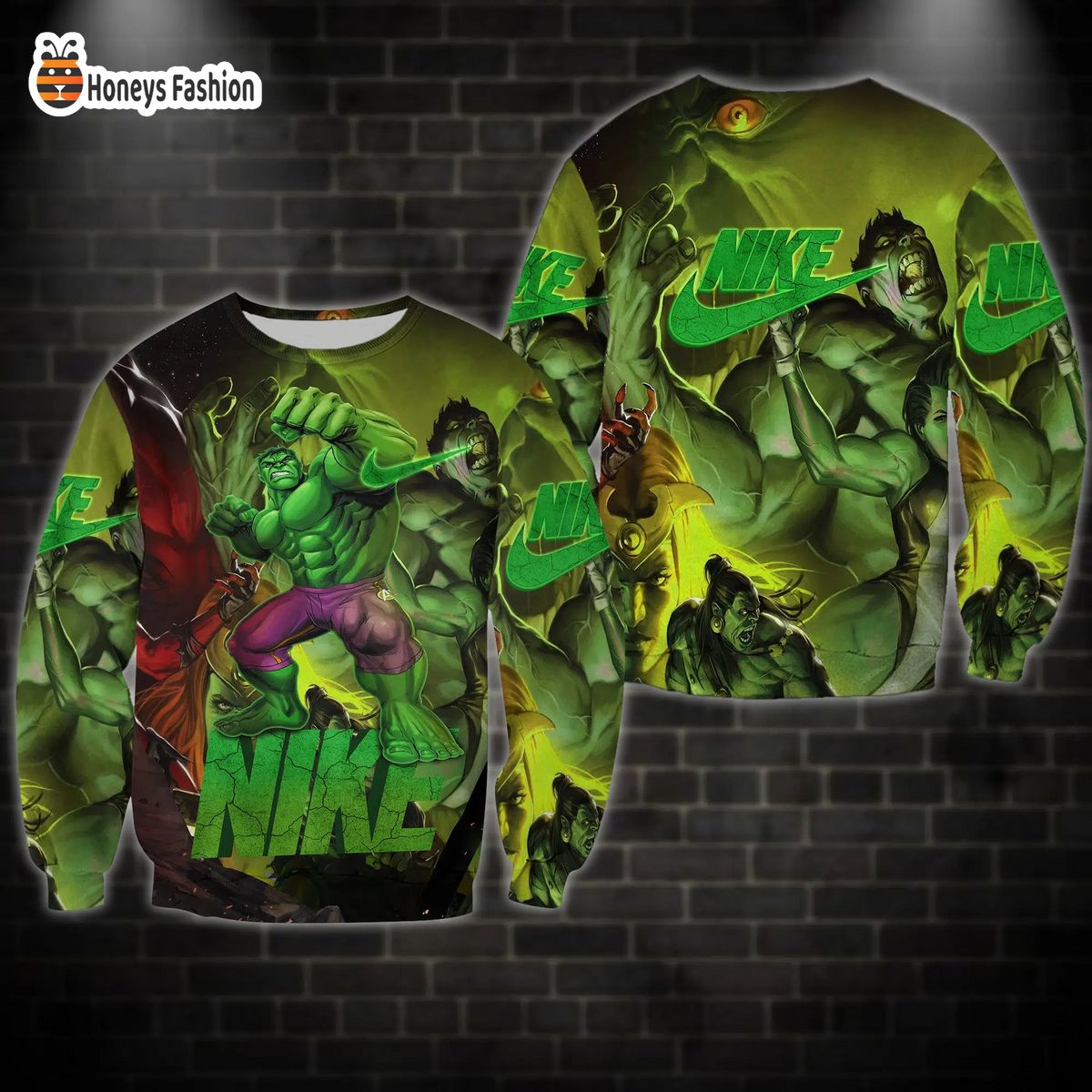 Hulk Marvel Nike 3d Hoodie Tshirt