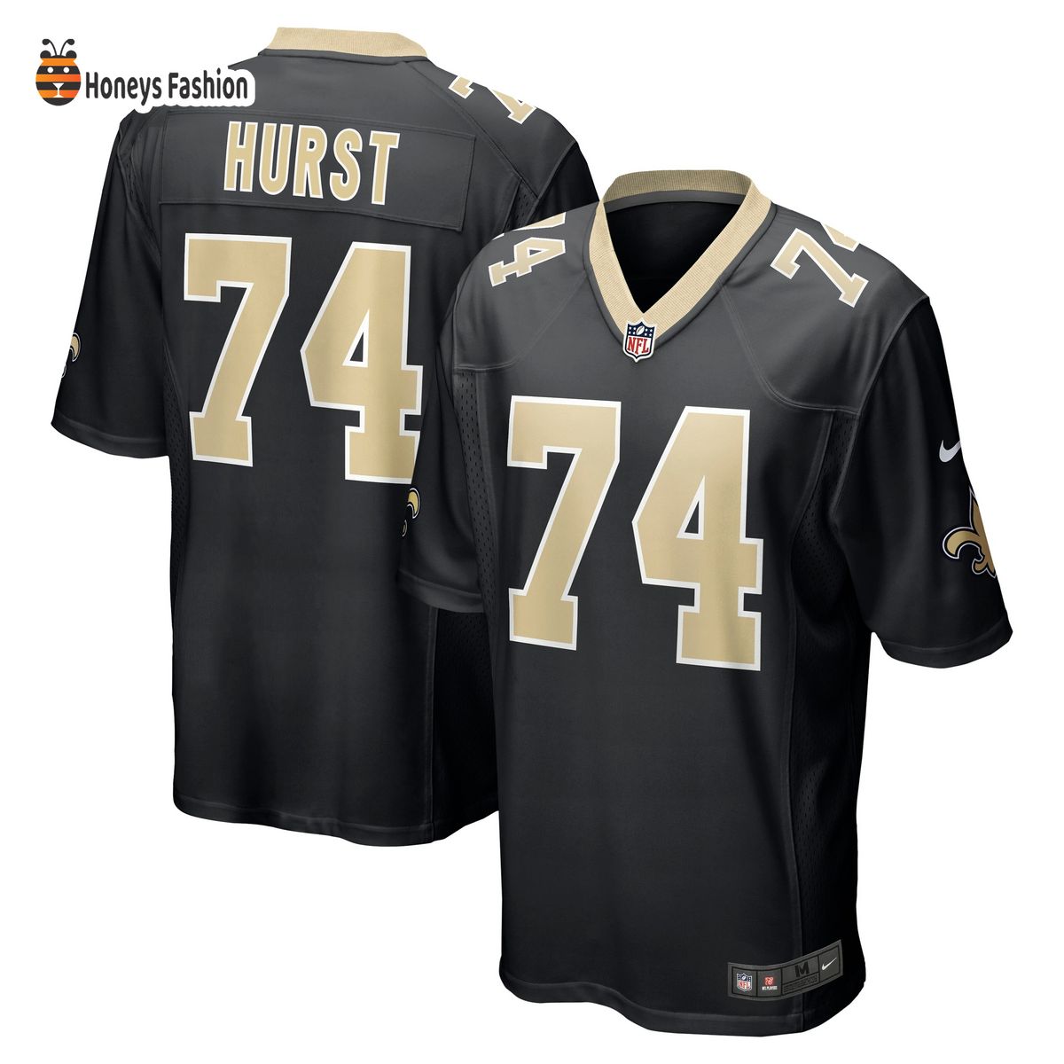 James Hurst New Orleans Saints Nike Game Black Jersey