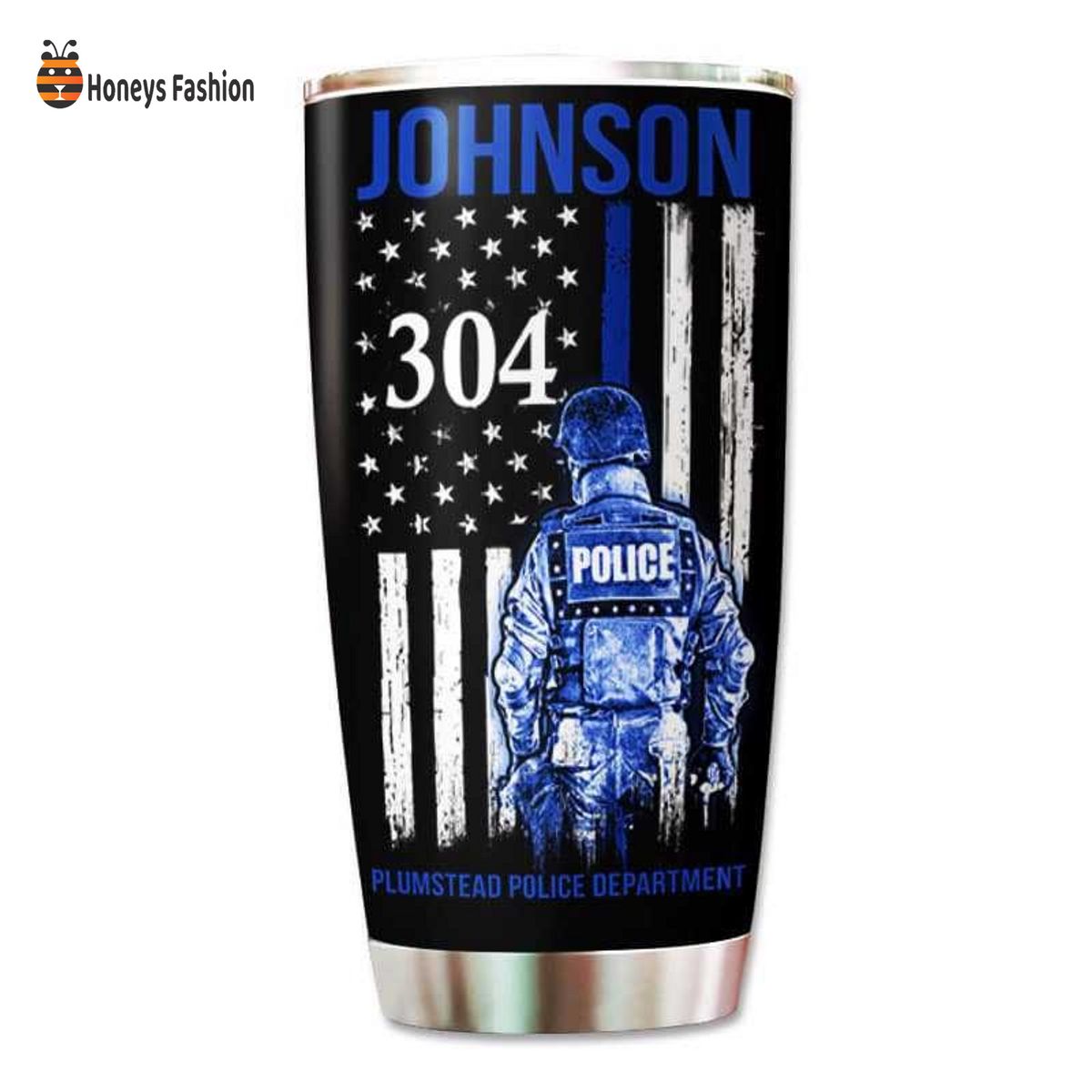 Johnson Police Officer Suit Name And Department Personalized Tumbler