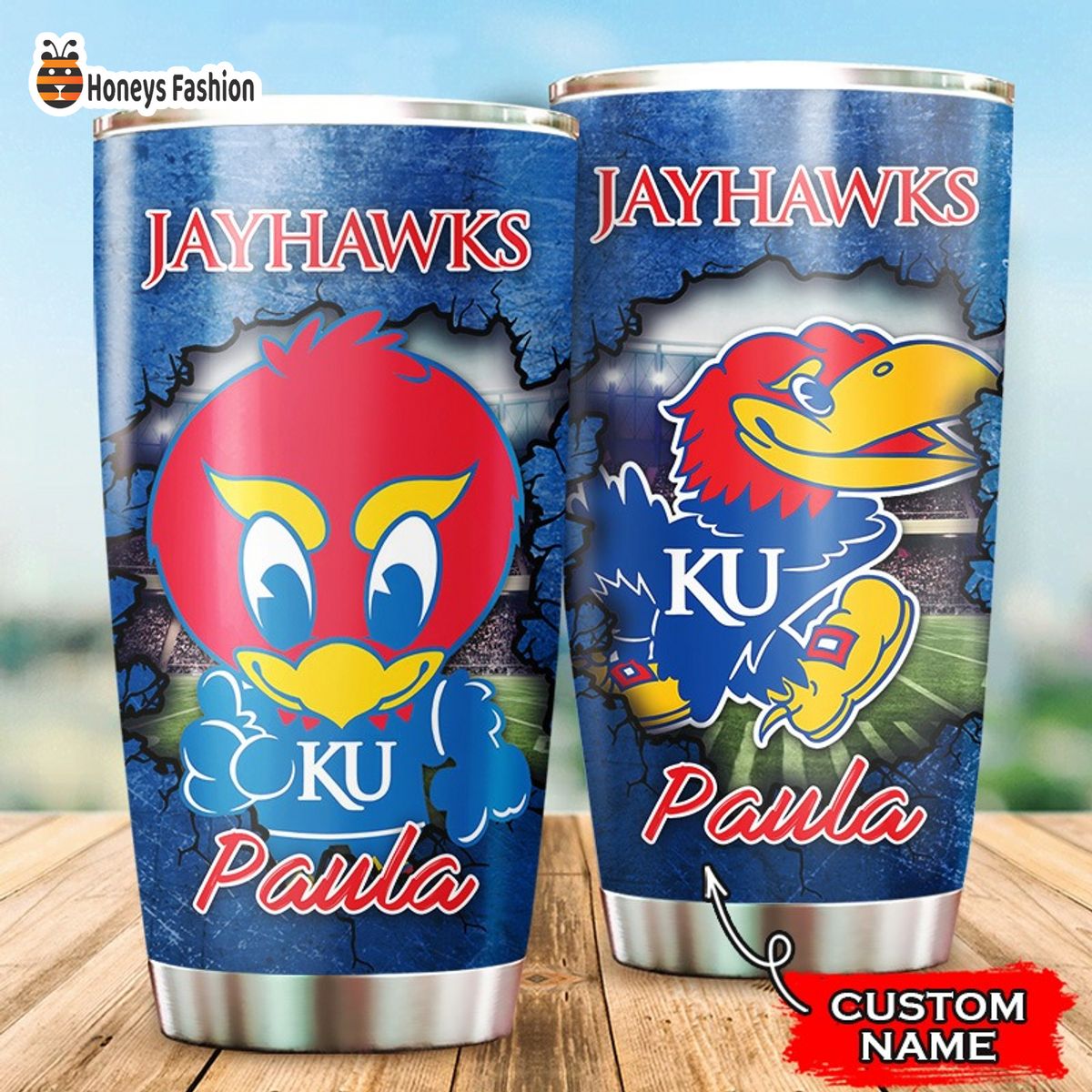 Kansas Jayhawks NCAA Custom Name Tumbler