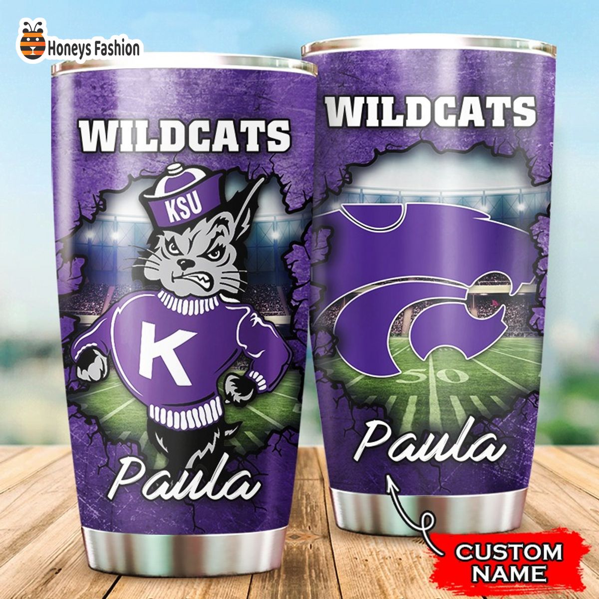 Kansas State Wildcats NCAA Custom Name Tumbler