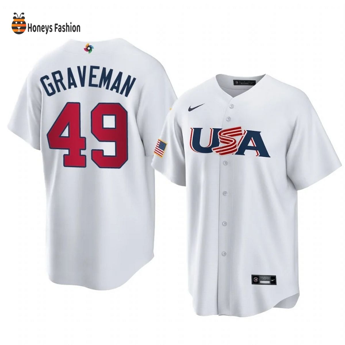 Kendall Graveman Chicago White Sox White USA 2023 World Baseball Jersey