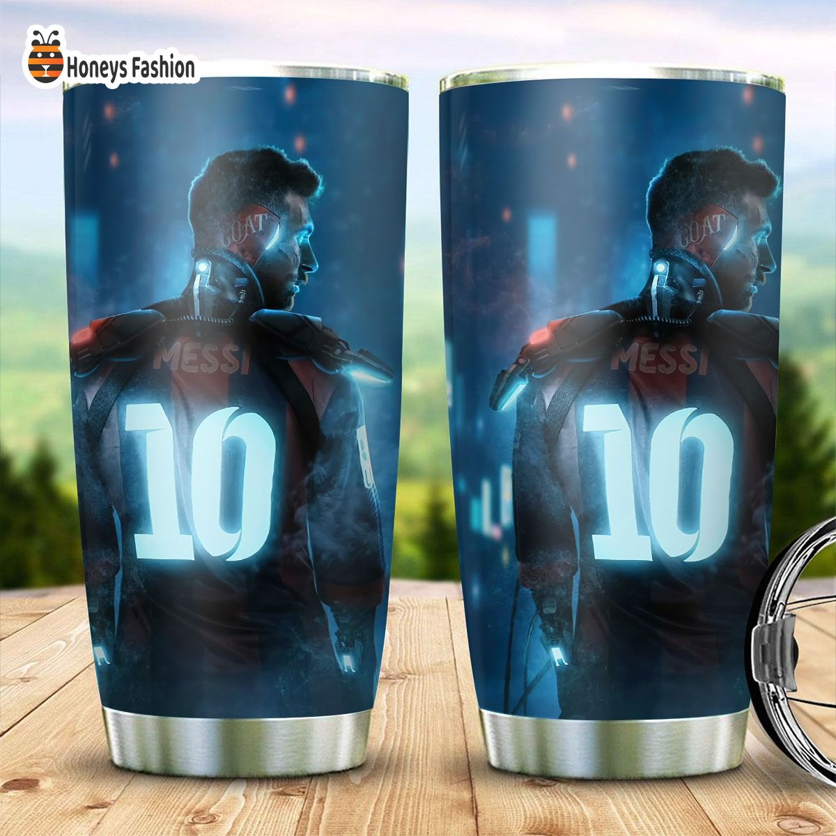 Lionel Messi Artwork Stainless Steel Tumbler