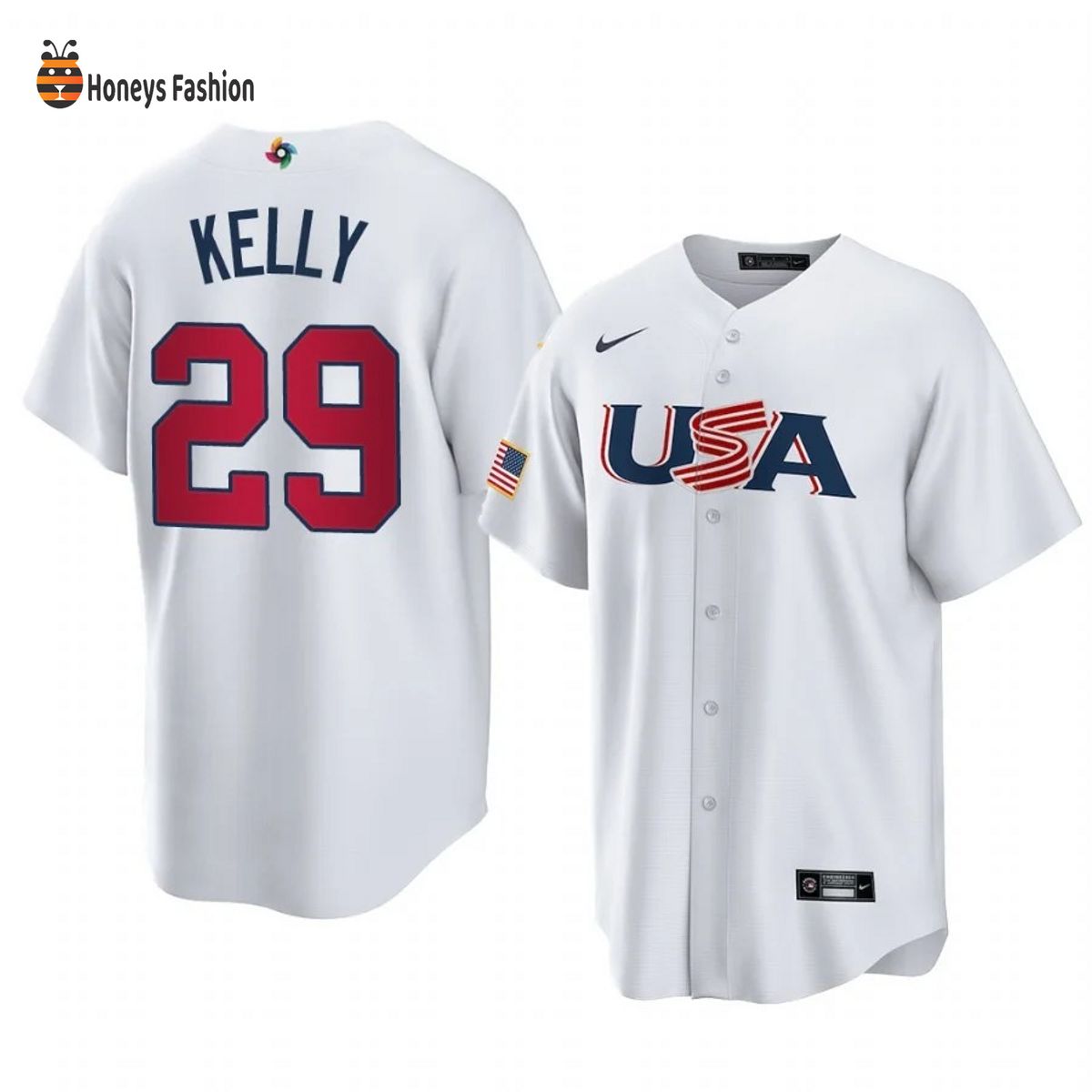 Merrill Kelly Arizona Diamondbacks White USA 2023 World Baseball Jersey
