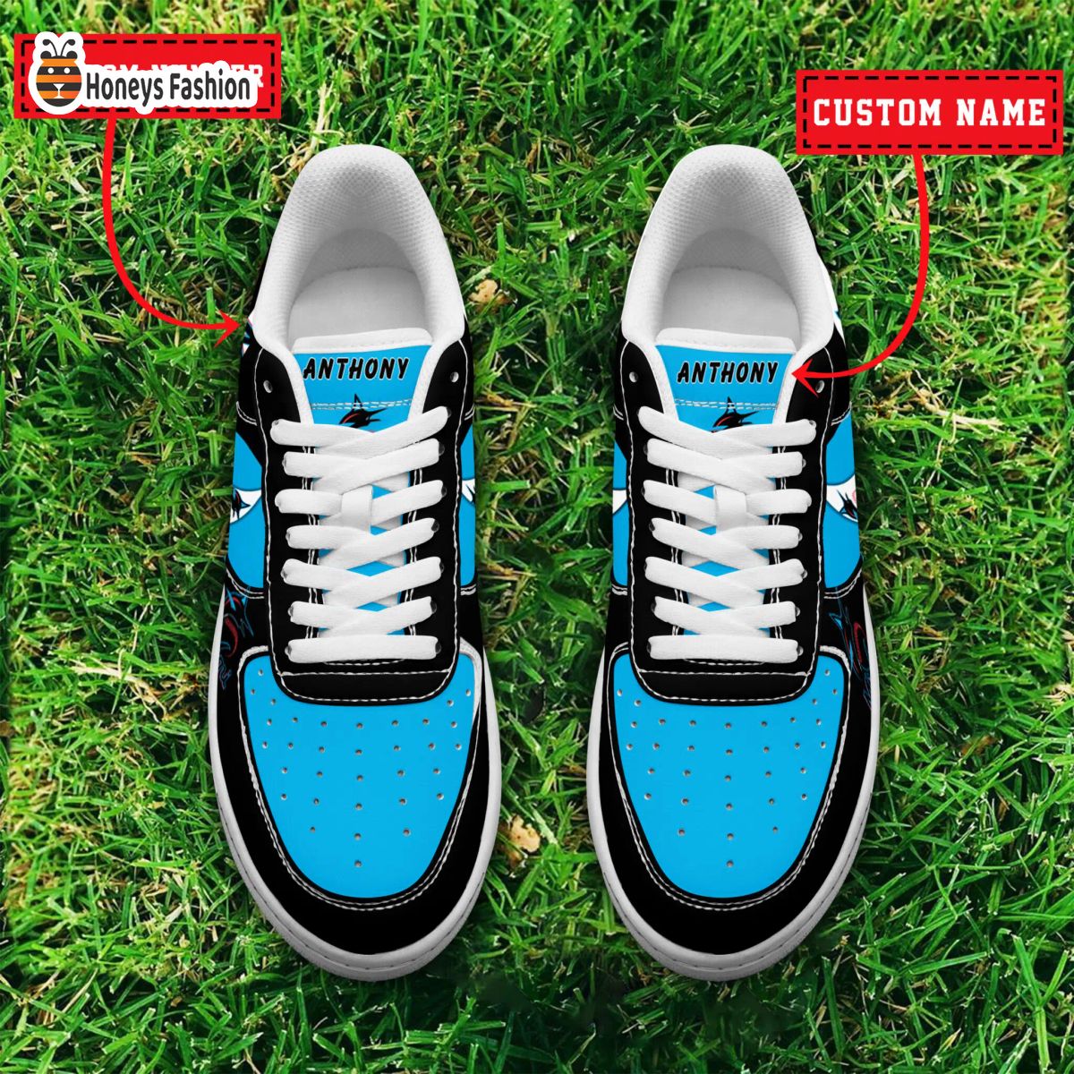 Miami Marlins MLB Custom Name And Number Air Force 1 Sneaker