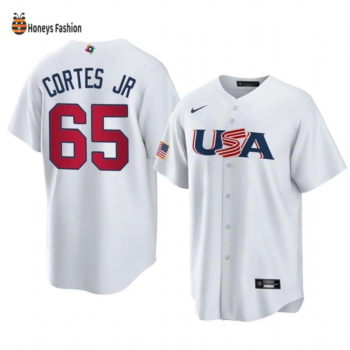 Nestor Cortes Jr. New York Yankees White USA 2023 World Baseball Jersey
