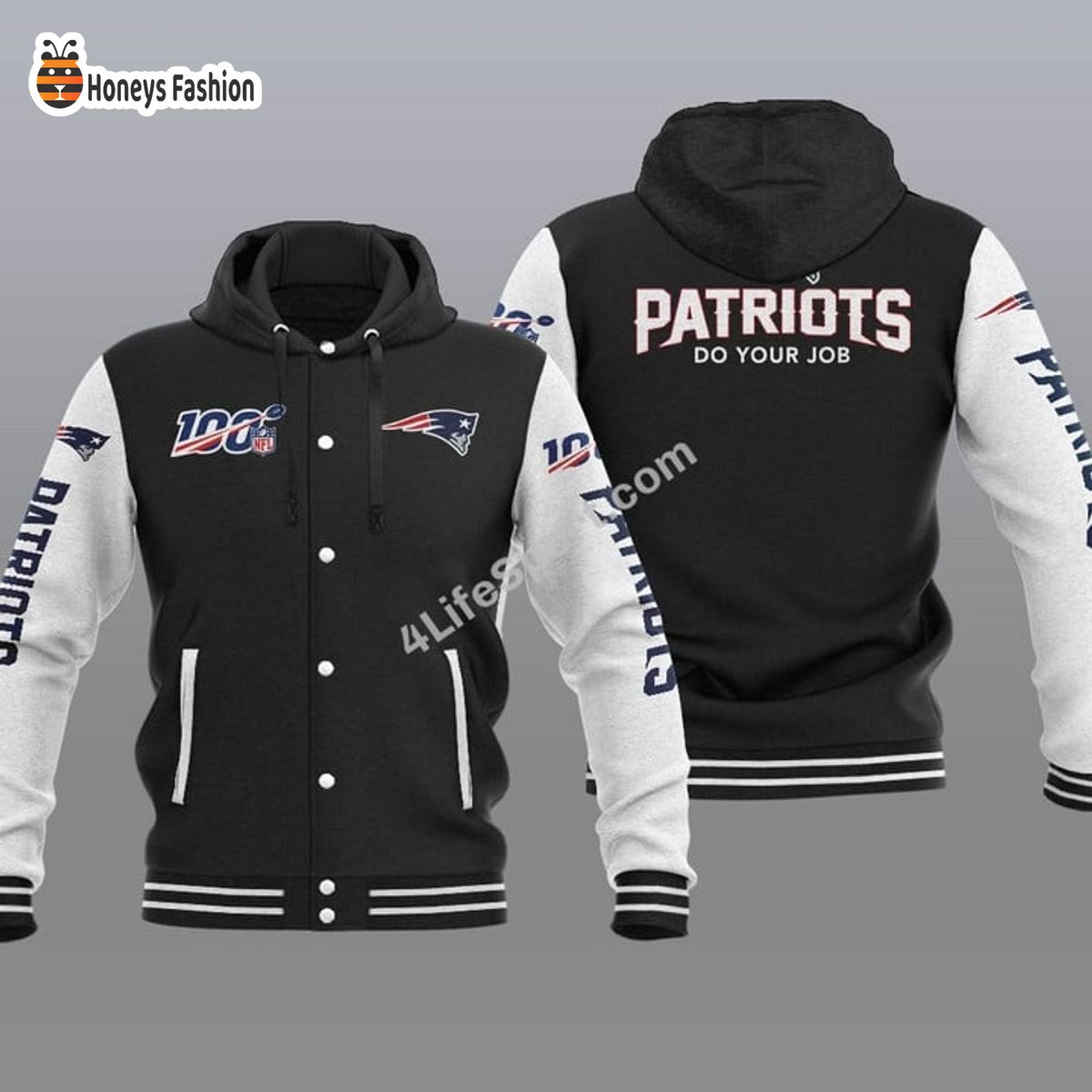 New England Patriots 100th Anniversary Season Hooded Varsity Jacket
