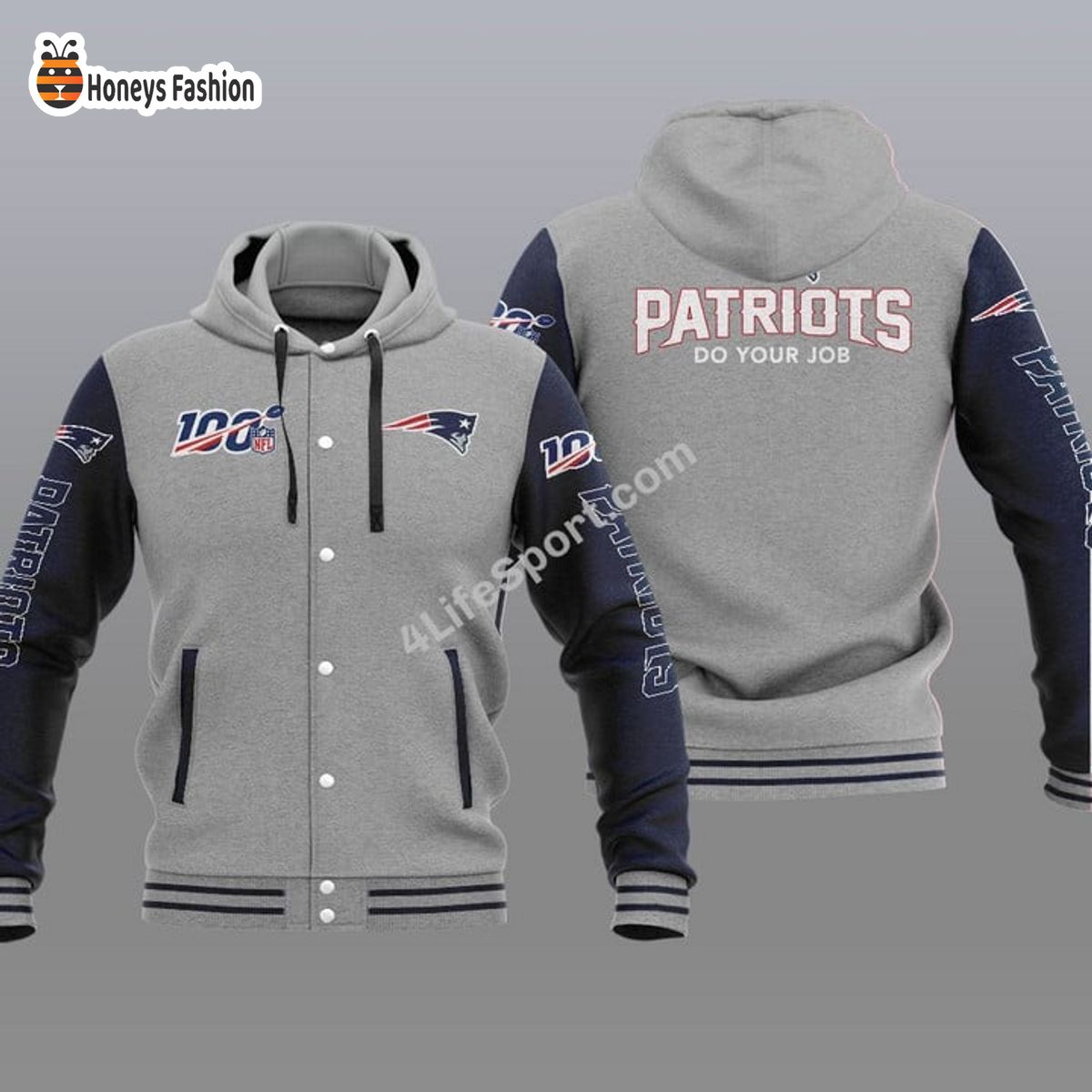 New England Patriots 100th Anniversary Season Hooded Varsity Jacket