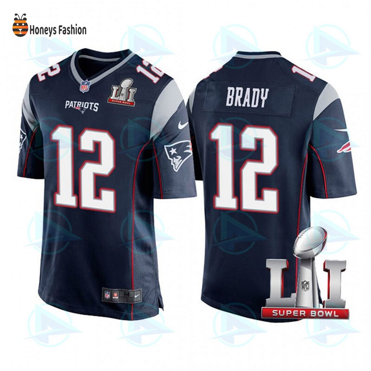 New England Patriots Tom Brady Navy Super Bowl 2020 NFL Jersey