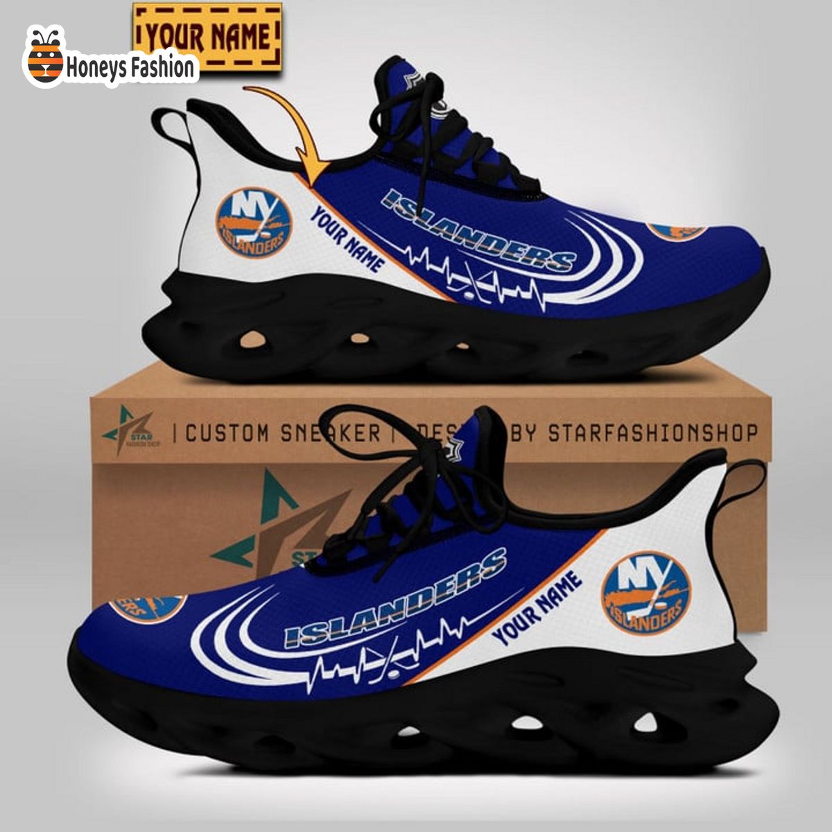 New York Islanders NHL Custom Name Max Soul Sneaker