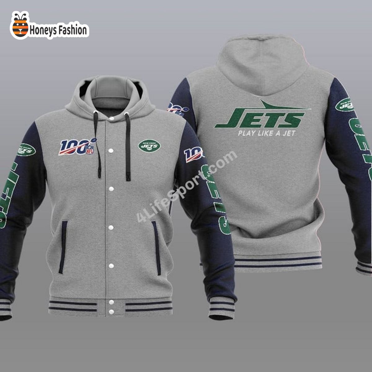 New York Jets 100th Anniversary Season Hooded Varsity Jacket