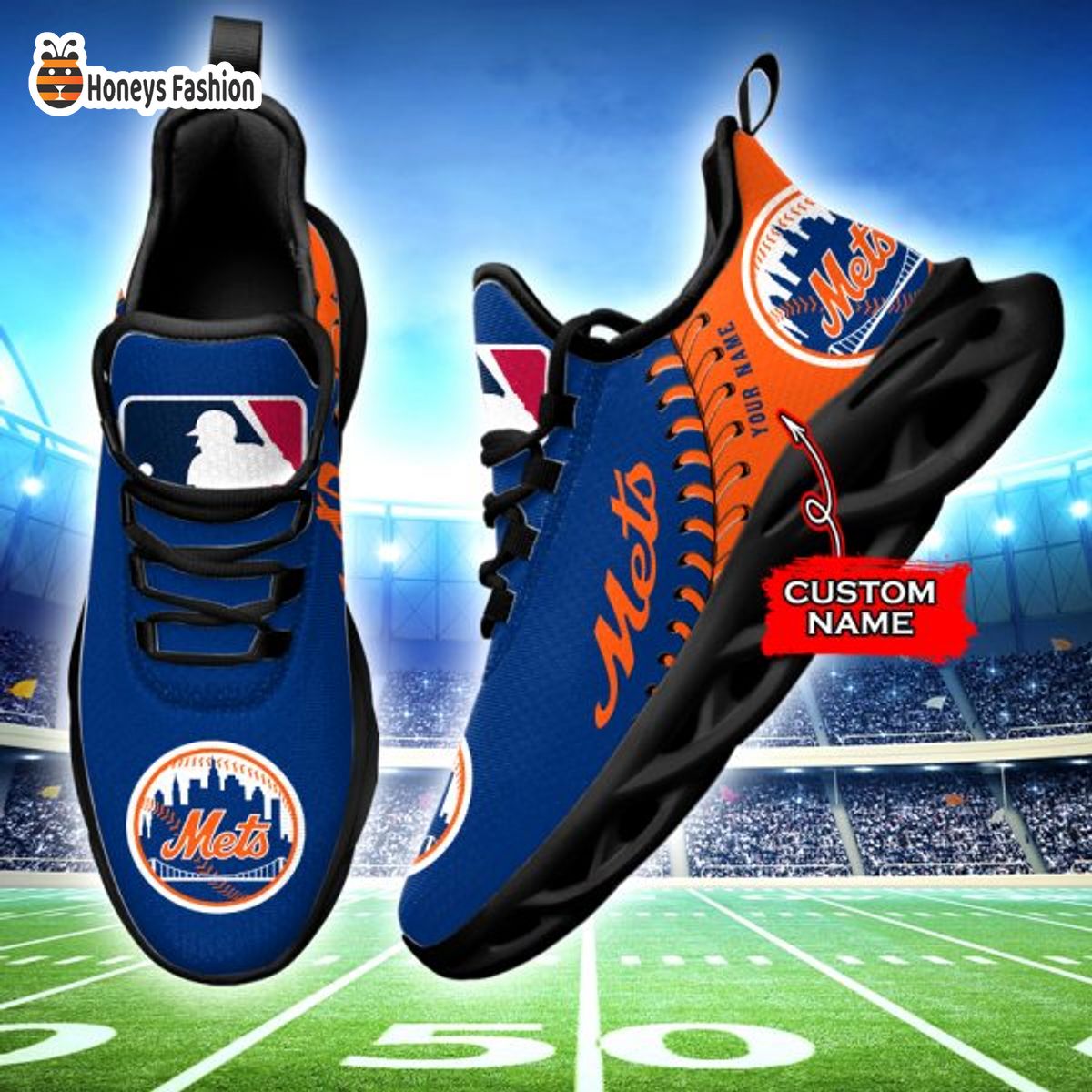 New York Mets MLB Custom Name Max Soul Sneaker