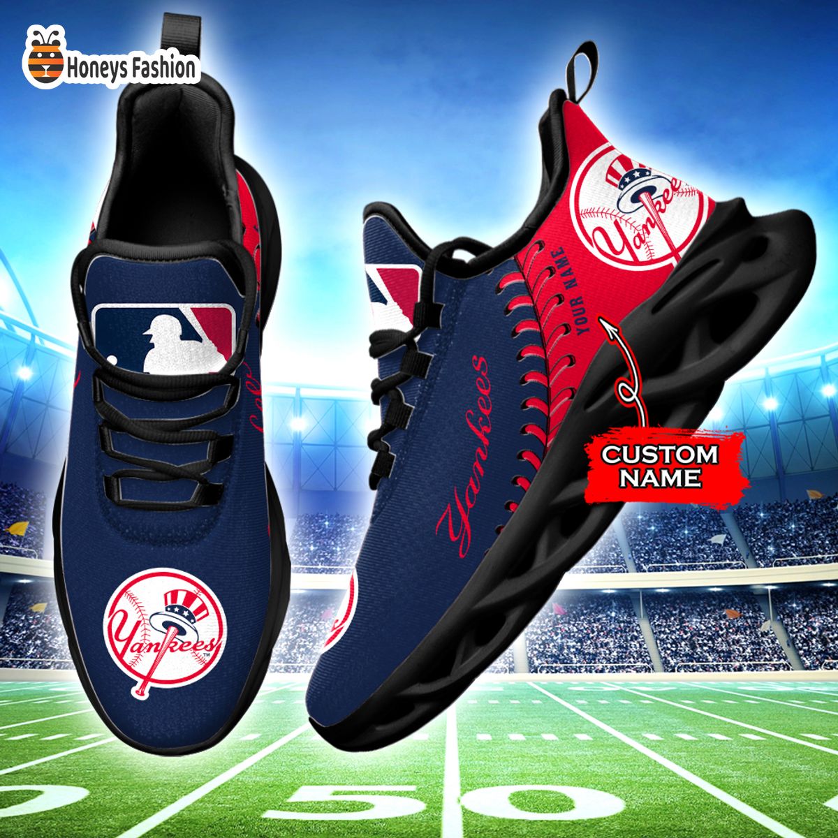 New York Yankees MLB Custom Name Max Soul Sneaker
