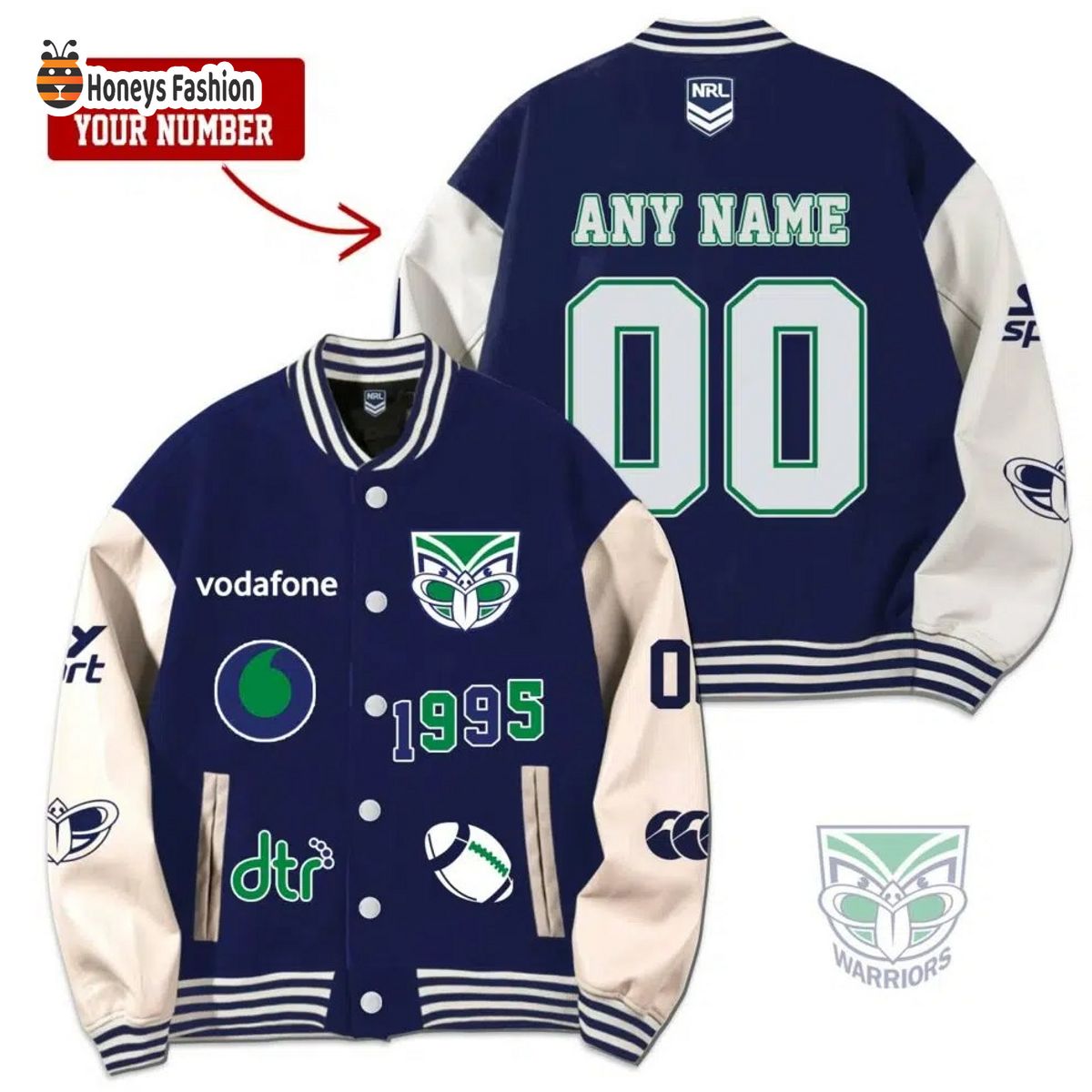 New Zealand Warriors Rugby Personalized Jacket