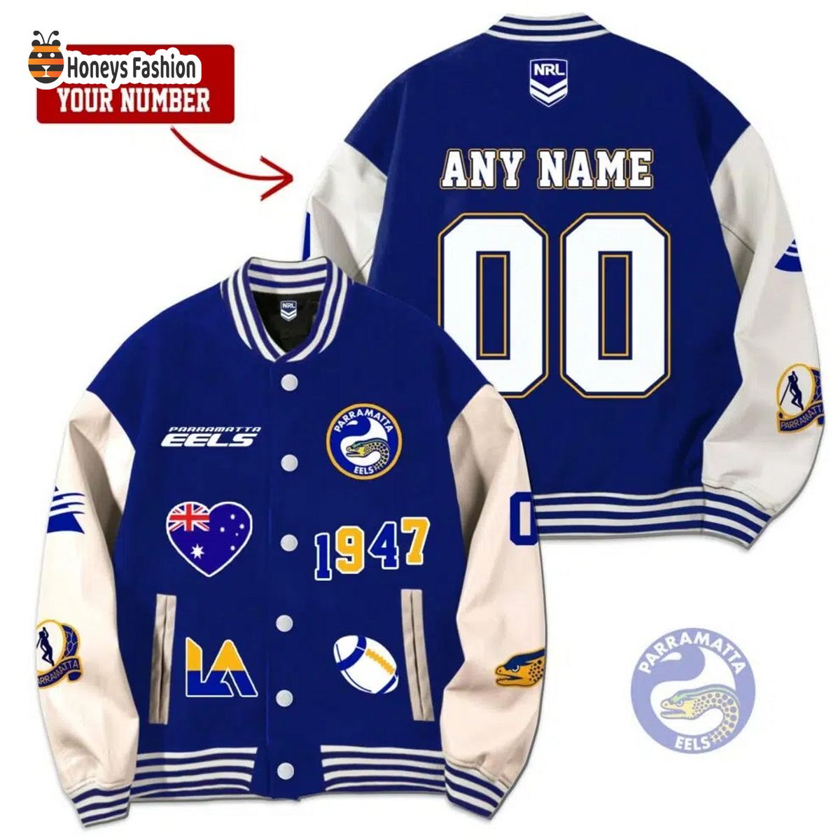 Parramatta Eels Rugby Personalized Jacket