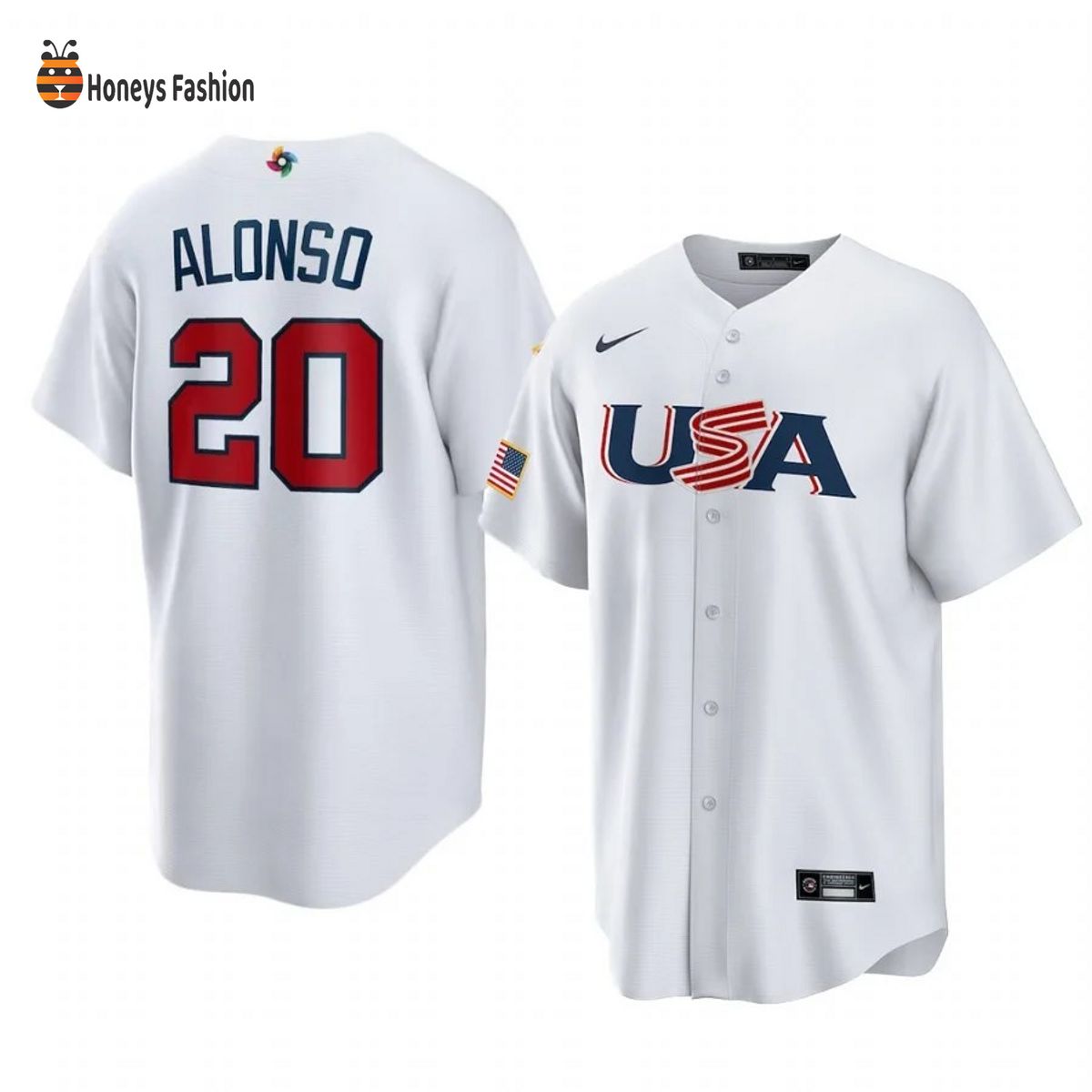Pete Alonso New York Mets White USA 2023 World Baseball Jersey