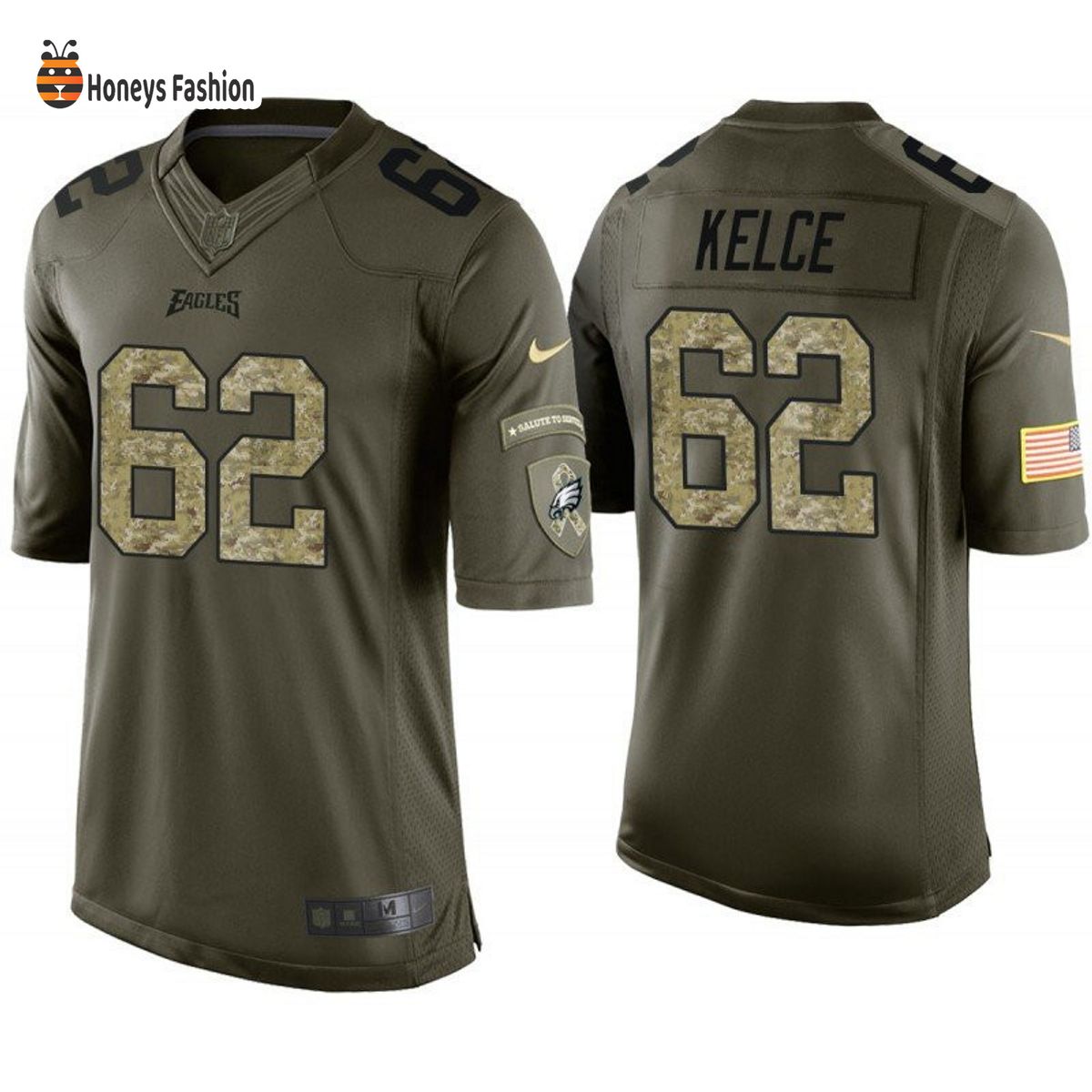 Philadelphia Eagles Jason Kelce Green Camo 2020 NFL Jersey