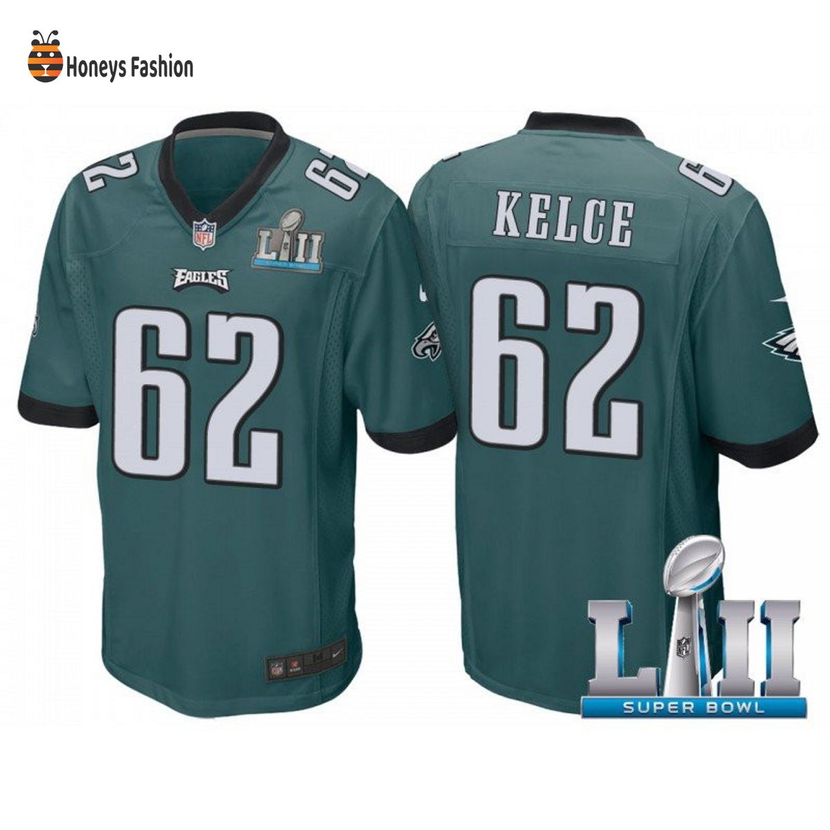 Philadelphia Eagles Jason Kelce Green Super Bowl 2020 NFL Jersey