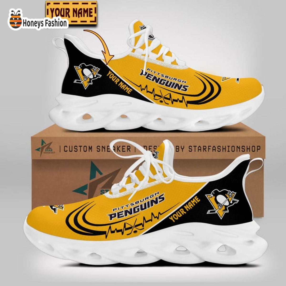 Pittsburgh Penguins NHL Custom Name Max Soul Sneaker