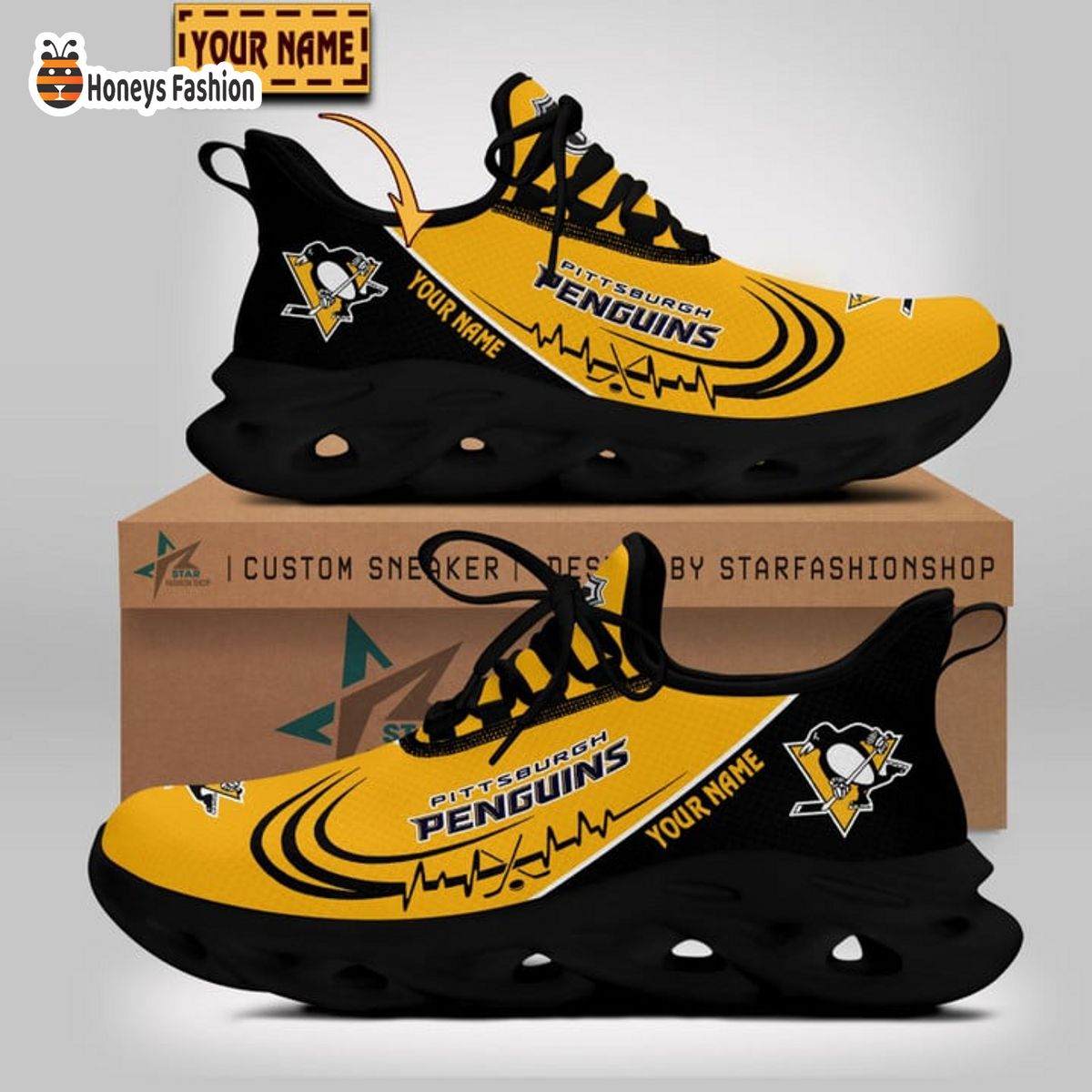 Pittsburgh Penguins NHL Custom Name Max Soul Sneaker