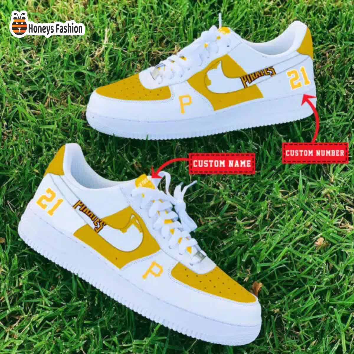 Pittsburgh Pirates MLB Custom Name And Number Air Force 1 Sneaker