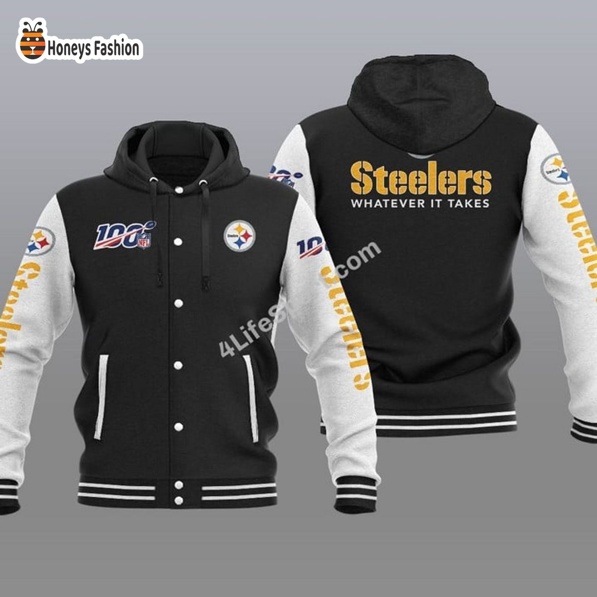 Pittsburgh Steelers 100th Anniversary Season Hooded Varsity Jacket