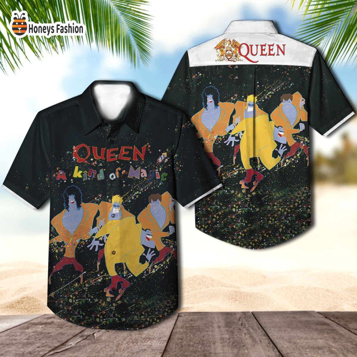 Queen band a kind of magic album cover hawaiian shirt