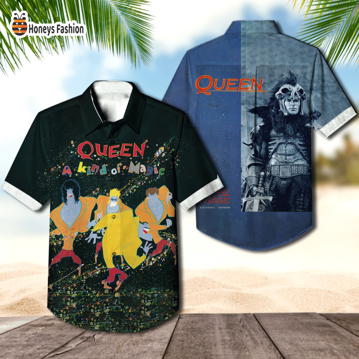 Queen band a kind of magic extended version album cover hawaiian shirt