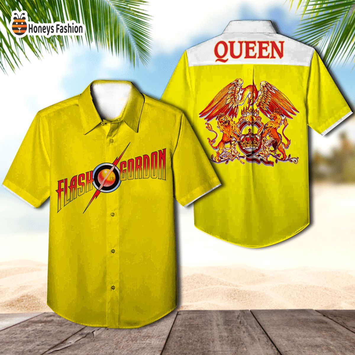 Queen band flash gordon album cover hawaiian shirt