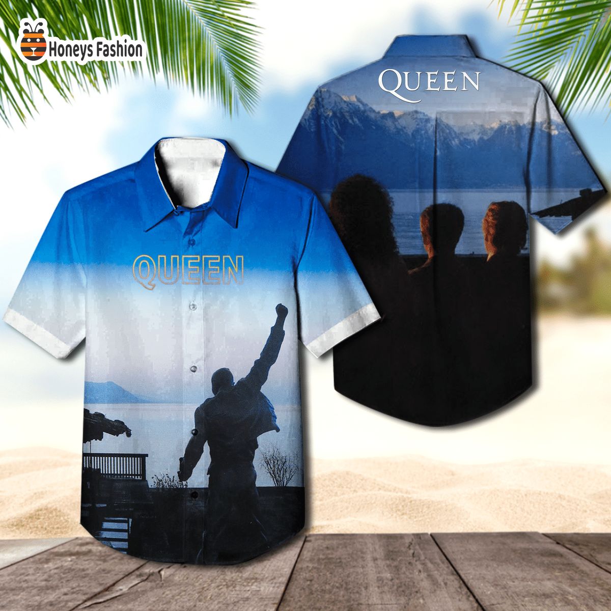 Queen band made in heaven 1995 album cover hawaiian shirt