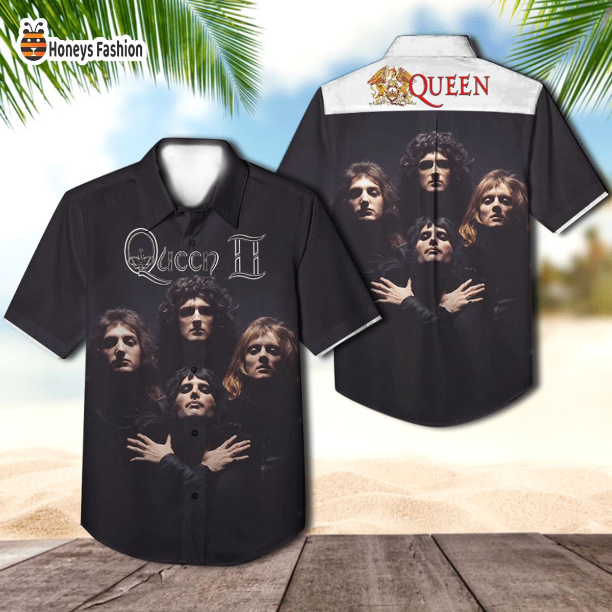 Queen band queen II album cover hawaiian shirt