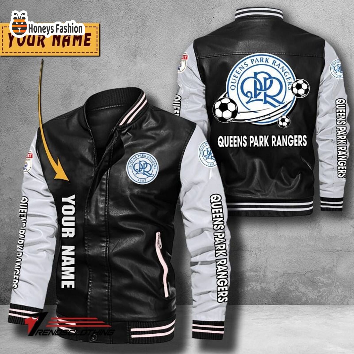 Queens Park Rangers Custom Name Leather Bomber Jacket