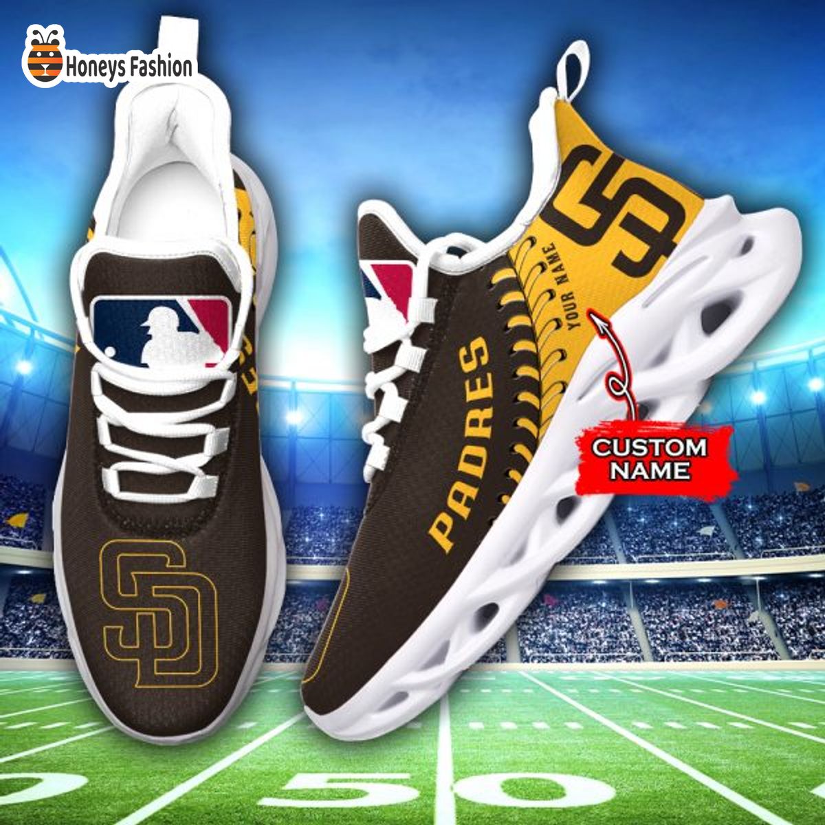 San Diego Padres MLB Custom Name Max Soul Sneaker