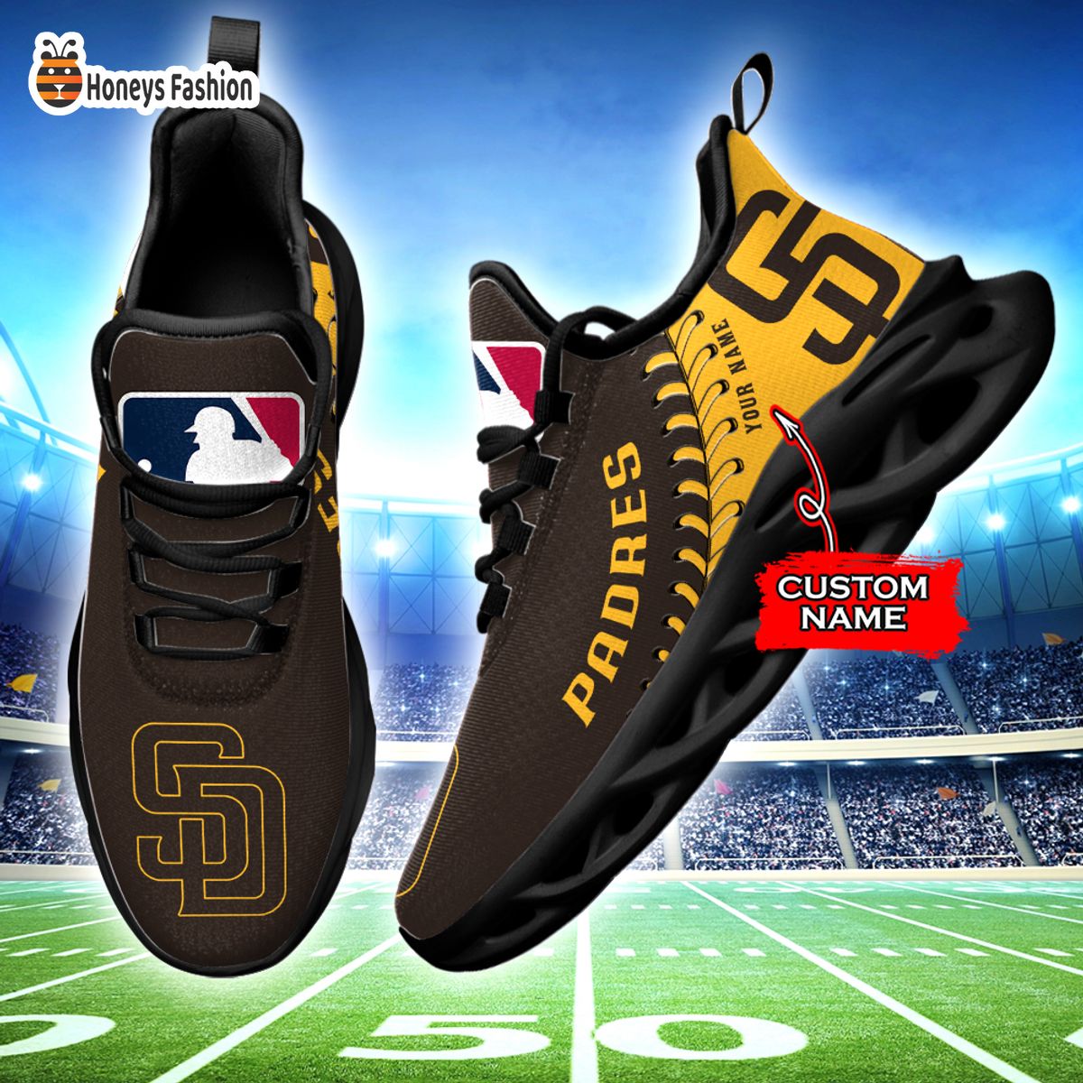 San Diego Padres MLB Custom Name Max Soul Sneaker