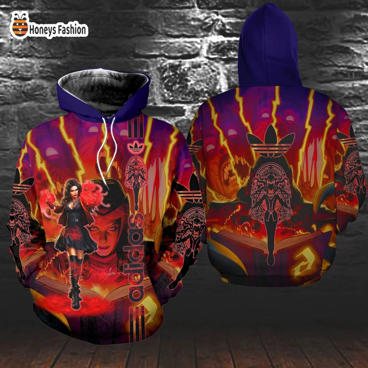 Scarlet Witch Marvel Adidas 3d Hoodie Tshirt