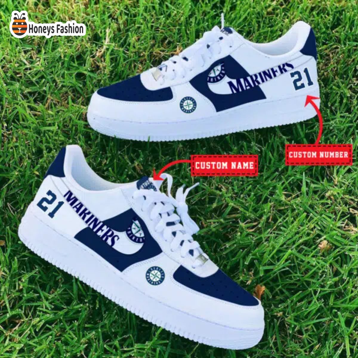Seattle Mariners MLB Custom Name And Number Air Force 1 Sneaker