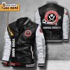 Sheffield United F.C Custom Name Leather Bomber Jacket