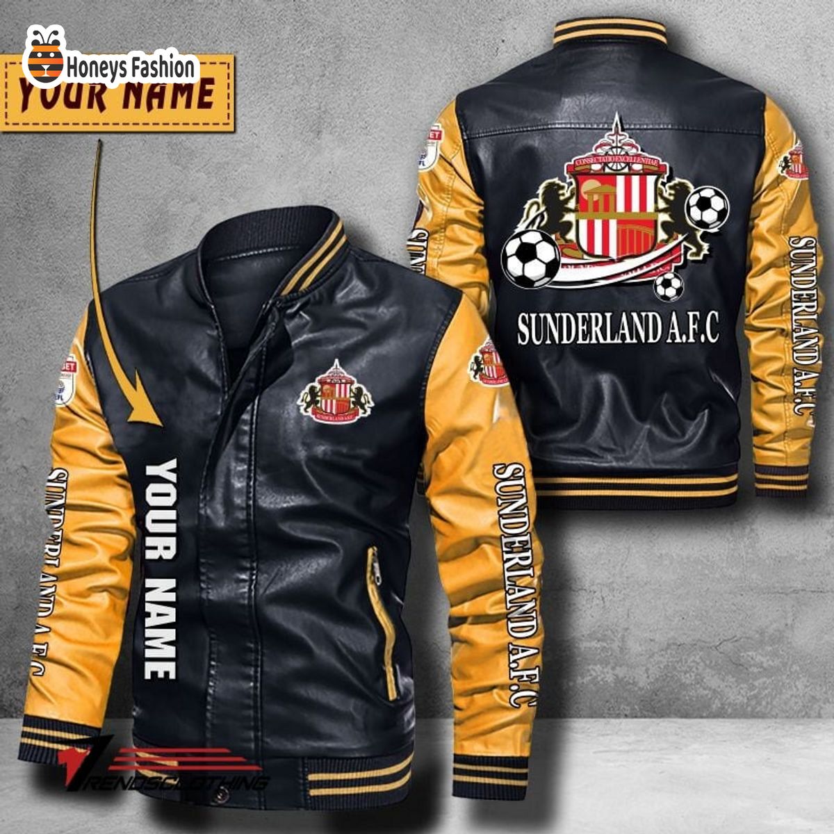 Sunderland A.F.C Custom Name Leather Bomber Jacket