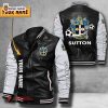 Sutton United Custom Name Leather Bomber Jacket