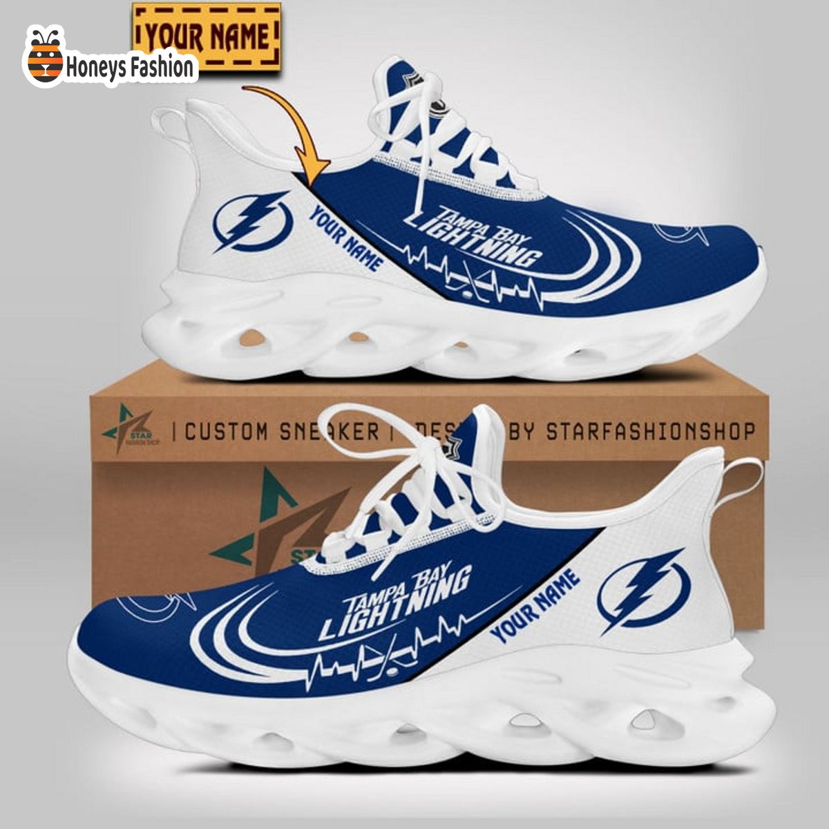 Tampa Bay Lightning NHL Custom Name Max Soul Sneaker