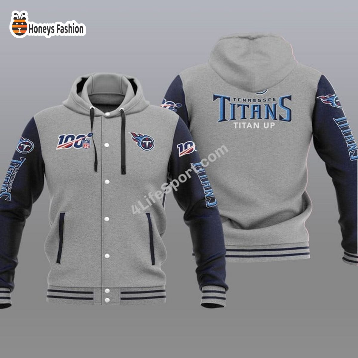 Tennessee Titans 100th Anniversary Season Hooded Varsity Jacket