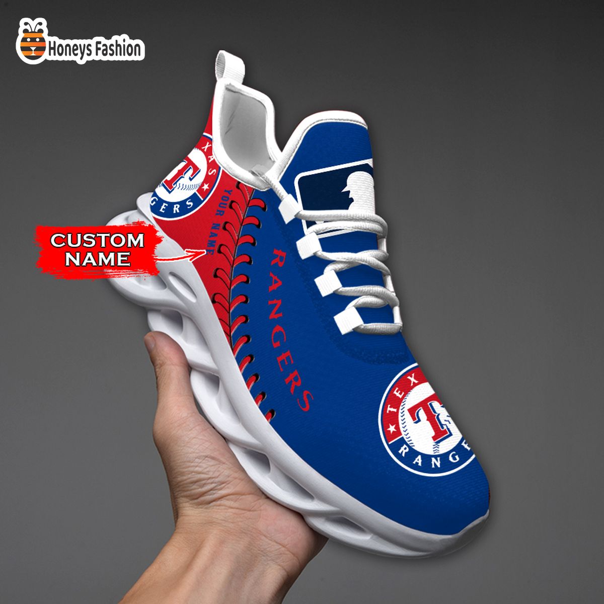 Texas Rangers MLB Custom Name Max Soul Sneaker