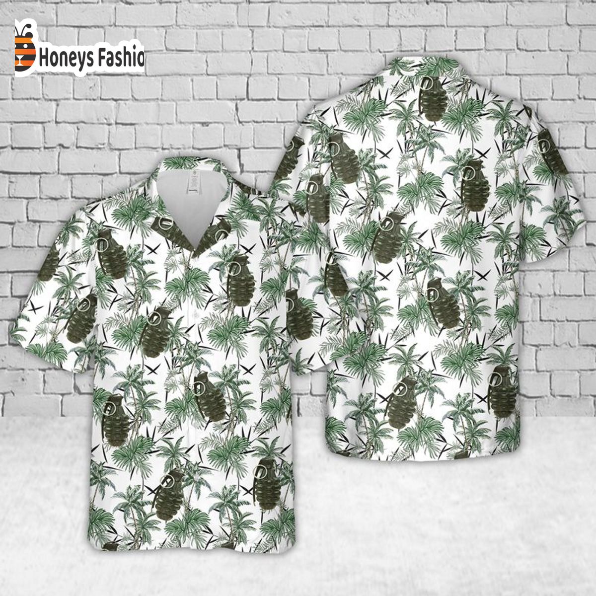 US WWII Mk 2 Iron Pineapple Grenade Hawaiian Shirt