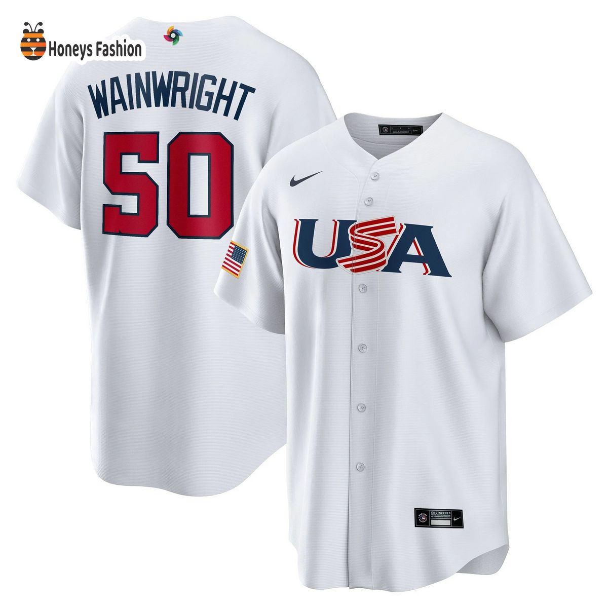 USA Baseball Adam Wainwright Nike White 2023 World Baseball Jersey