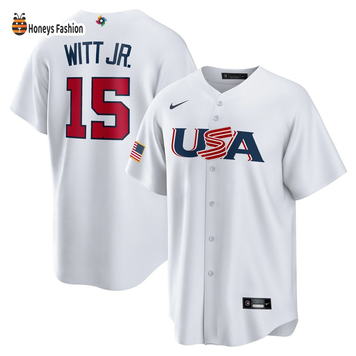 USA Baseball Bobby Witt Nike White 2023 World Baseball Jersey