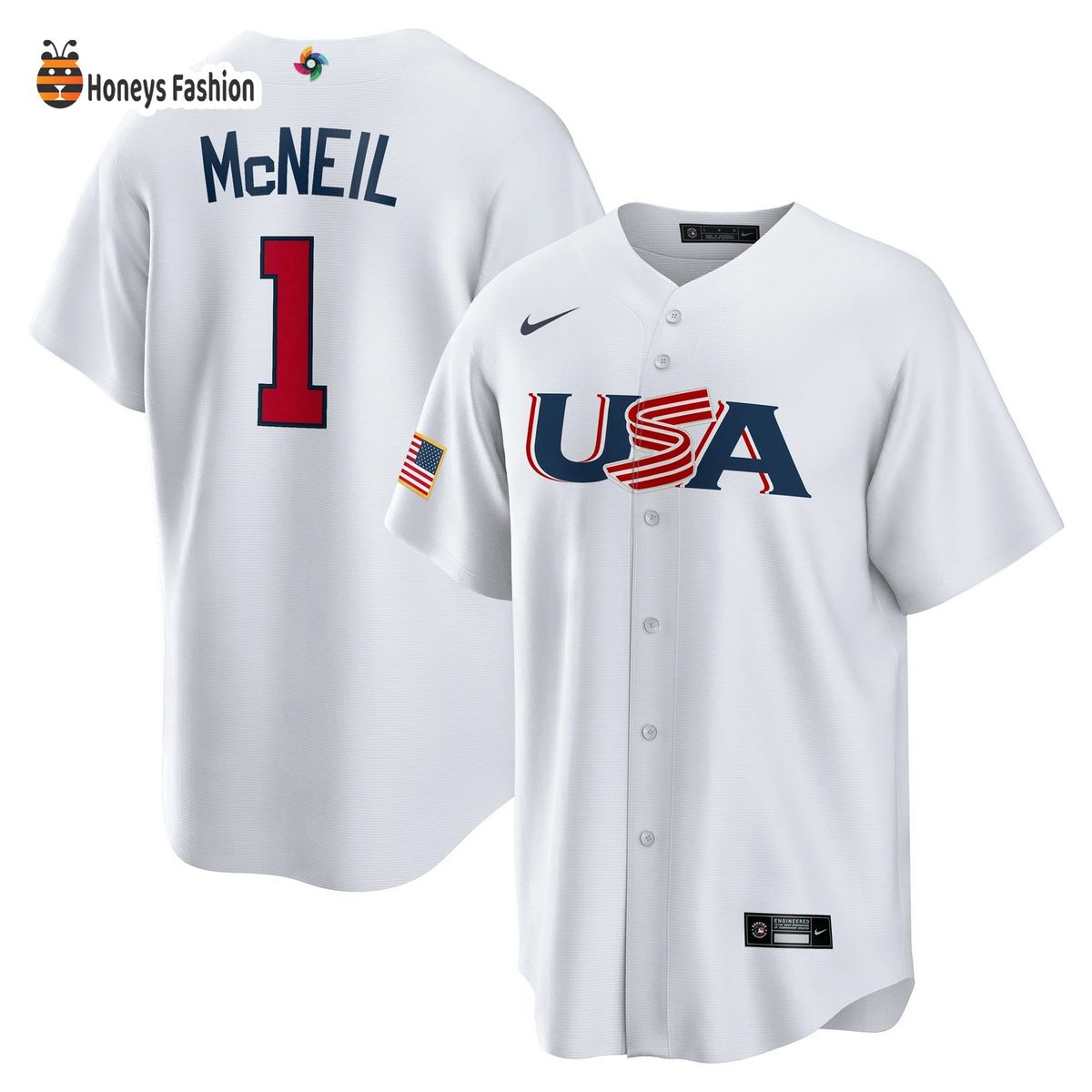 USA Baseball Jeff McNeil Nike White 2023 World Baseball Jersey