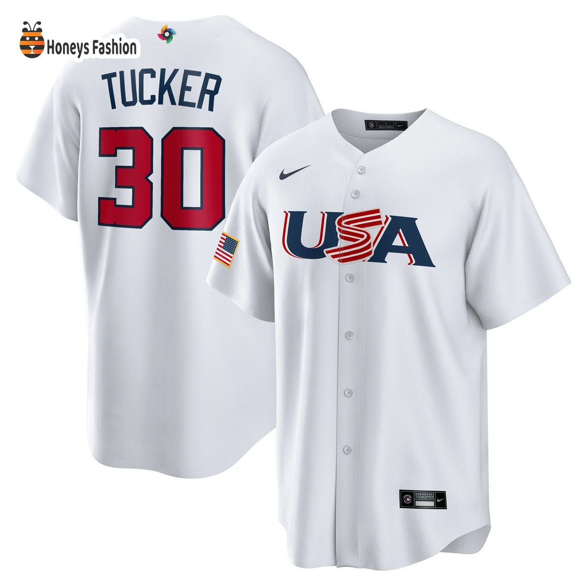 USA Baseball Kyle Tucker Nike White 2023 World Baseball Jersey